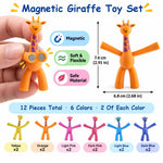 HASTHIP 10-Piece Giraffe Magnet Figures with Bendable Limbs for Fridges and Whiteboards