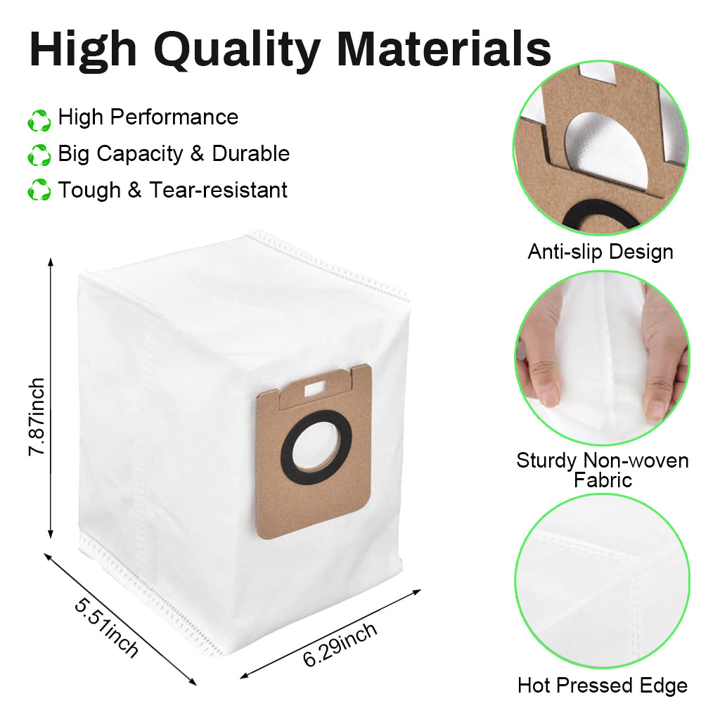HASTHIP® 4Pcs Dustbins Replacement for Dreame D10s Plus Vacuum Cleaner Dust Bags Vacuuming Reuseable Dust Collection Bags for Hair, Dirt, and Debris.