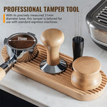 HASTHIP® Espresso Tamper, Heavy Duty Stainless Steel Coffee Tamper, Refined Handle and Stainless Steel Flat Base Handle Espresso Tamper, for Coffee Machine Accessories Tool(51MM)