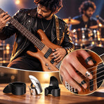 HASTHIP Adjustable 8-Piece Finger and Thumb Picks for Banjo and Guitar, Stainless Steel, Silver and Black