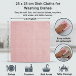 HASTHIP 20-Piece Microfiber Cleaning Cloth Roll, Reusable, Absorbent and Lint-Free, Pink