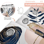 HASTHIP® 4Pcs Bathroom Shower Curtain With Boho Leaf Print - Waterproof Curtain, Toilet Cover, Bathtub & Absorption Foot Mat Combo For Modern Bathroom Décor, Universal Fit, Durable & Stylish Supplies