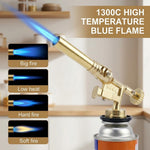 HASTHIP Butane Gas Torch Head with Auto Piezo Ignition, Adjustable Flame and 17 cm Extended Tube