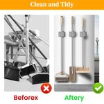 HASTHIP® Broom and Mop Holder Wall Mount Heavy Duty Broom Hooks Space-Saving Broom Rack Stainless Steel Broom Holder for Garage, Kitchen, Closet Organization(Pack of 2)