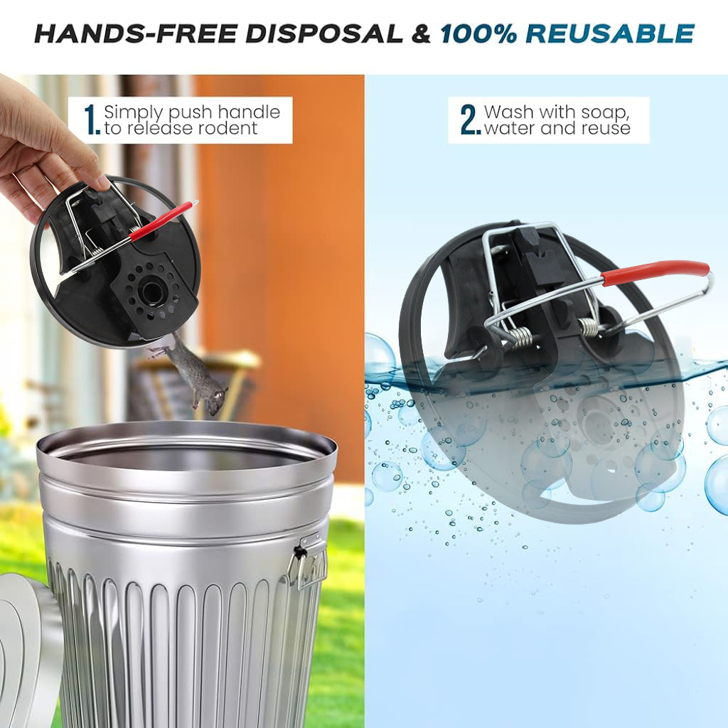 HASTHIP® 2-Pack Mice Trap Mouse Trap Quick Response Snap Trap Reuseable Mouse Trap Disk Strong Spring-loaded Round Mouse Trap for Kitchen, Garage