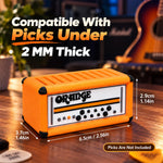 HASTHIP Orange Guitar Pick Holder Box with Amp Speaker Style, 9 Slots and No Assembly Needed