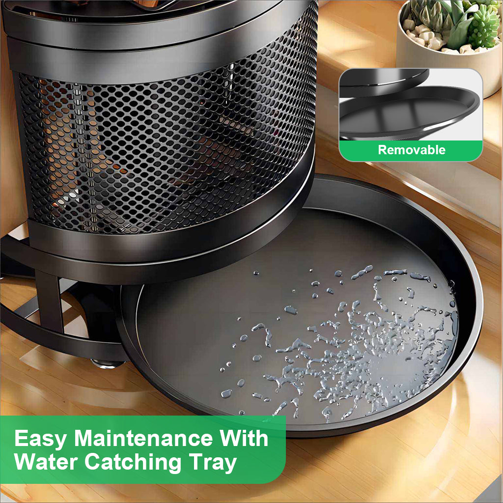 HASTHIP® Kitchen Organizer Rotatable Carbon Steel Multi Compartment Modern Kitchen Utensil Organizer Tableware Draining Rack Cutting Board Rack Cutter Holder Storage Holder with 4 Hooks, 23.5x24cm