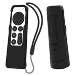 HASTHIP Silicone Protective Case for Apple TV 4K Siri Remote with AirTag Slot and Stand-Up Design