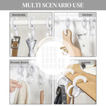 HASTHIP® 20pcs Utility S Hooks Bike Handle Bar Hooks S Shaped Hooks Adjustable Snap-on S-Hook Muti Use Windproof Clothesline Hooks Desk Edge Bag Holder