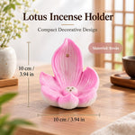 HASTHIP Lotus Incense Burner, 4-Hole Resin Stick Holder with Leaf Tray for Pooja and Meditation