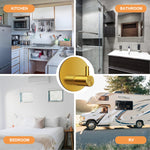 HASTHIP® 4pcs Self Adhesive Wall Hooks, Golden Stainless Steel Utility Hooks, 0.5 Inch Round Rust-Proof Waterproof Hooks for Bathroom, Kitchen, Bedroom, Door Back, Hanging Bags, Hats, Towels & Keys