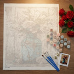 HASTHIP Paint by Number Kit for Adults, 40x50 cm Canvas with Acrylic Paints and Brushes
