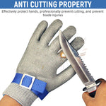 HASTHIP® 1 Pair Work Gloves Stainless Steel Mesh Glove Anti-Cut Work Gloves Stainless Steel Mesh Glove Puncture Proof Safety Glove for Fish Handling, Meat Processing, Metalworking, Gardening