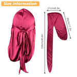 HASTHIP® Silk Durag For Men And Women Head Cover Cap Hiphop Style Durag Headwear Fashion Piece Extra Long Head Scarf - 4 Pcs,Unisex,Multicolor