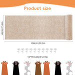 HASTHIP® 1PCS 39.4"x15.8" Self-Adhesive Cat Scratch Mats – Trimmable DIY Cat Scratcher Pads for Couch