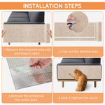 HASTHIP® 1PCS 39.4"x15.8" Self-Adhesive Cat Scratch Mats – Trimmable DIY Cat Scratcher Pads for Couch