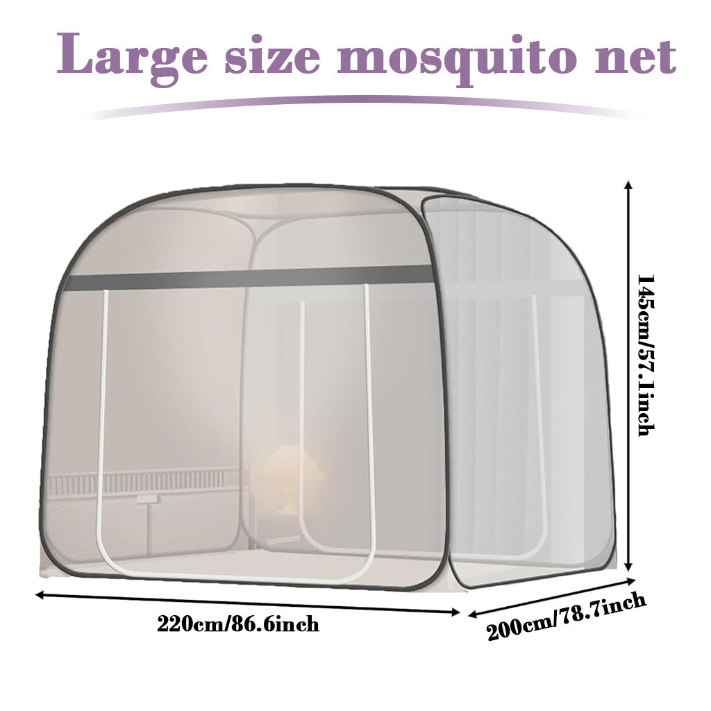 HASTHIP® Pop-up Mosquito Tent for Bed Fine Mesh, Fine Mesh Breathable Mosquito Net for Double Bed, Full-sized Bed 57 inches High, Duble Side Zip-up Mesh Door Design