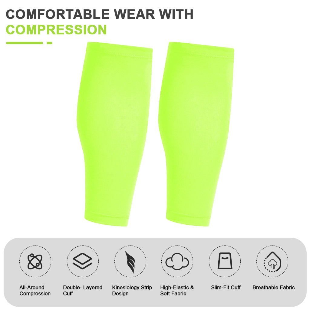 HASTHIP® Calf Compression Sleeve, Sports Leg Compression Socks for Shin Splint, Varicose Vein and Calf Pain Relief(Green)