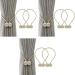 HASTHIP Curtain Tiebacks with Strong Magnetic Closure and 16 in Rope for Home & Hotel | Gray and Beige Woven Polyester