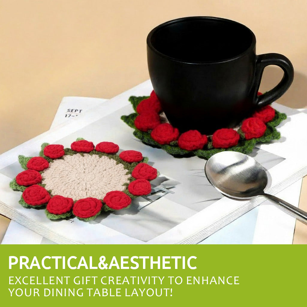 HASTHIP® DIY Rose Crochet Coaster Art Craft Kit