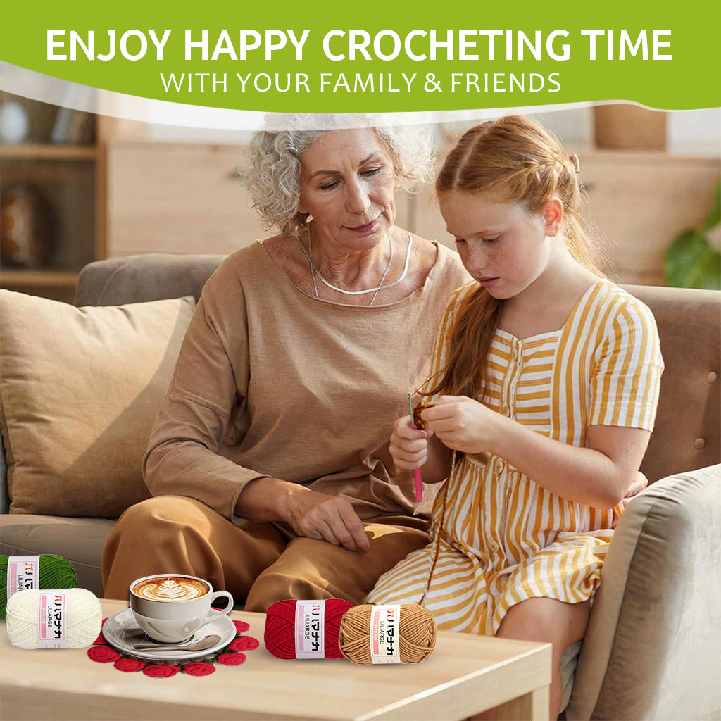 HASTHIP® DIY Rose Crochet Coaster Art Craft Kit