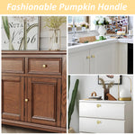 HASTHIP® 2 Pack Cabinet Handles, Brushed Brass Round Drawer Pulls, Soft Gold Knobs for Kitchen Cabinets, Dresser, Wardrobe, Cupboard Furniture Hardware