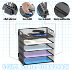 HASTHIP File Holder for Office and School Use featuring 5 Layers with Metal Mesh Handle | 32.5x32.5x23 cm Desk Organizer