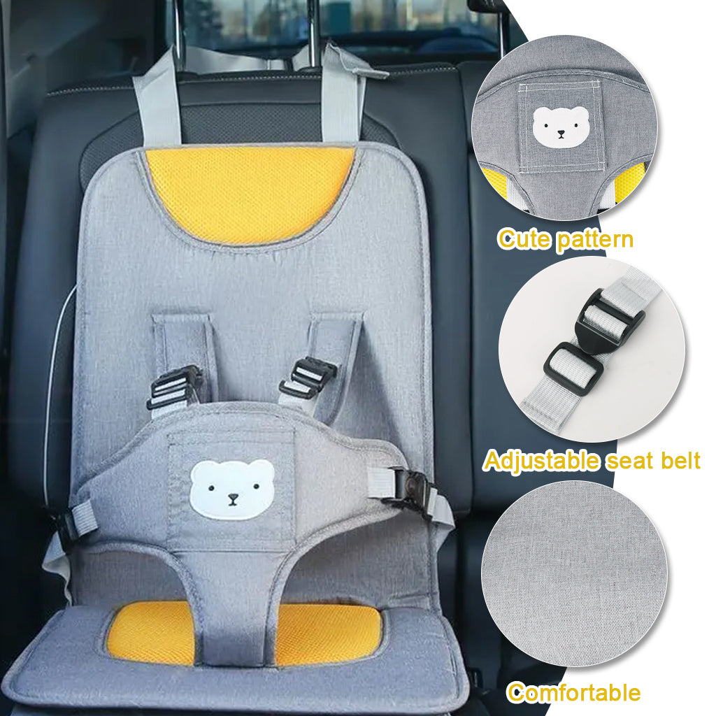 HASTHIP® Asiento de coche infantil plegable y compacto,chaleco de seguridad ligero lino resistente,fácil transportar ideal para viajes y uso diario - Gris
