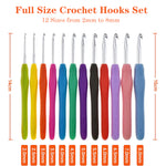 Crochet Hooks Set, Realplus 41 Pcs Full Size Crochet Set, Ergonomic Soft Grip Rubber Handles, Crochet Kits For Beginners Adults, Sister Gift, Crochet Hooks With Case (Green)