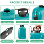 Electric Agriculture Sprayer with 5L Watering Can & 3m Pipe & 2 Nozzles, USB Rechargeable Sprayer Pump, Portable Sprayer with Telescopic Wand for Gardening for Greenhouse Planting Bush Flower