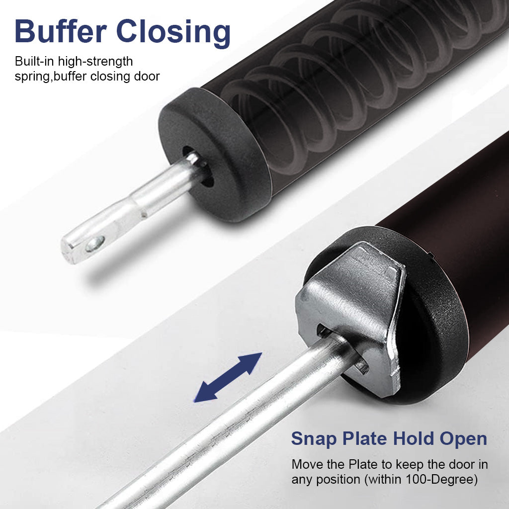 Door Closer Aluminum Alloy Safety Pneumatic Hydraulic Buffer Automatic Door Closer, Adjustable Speed Quiet Door Closer for Wooden Door, Metal Door, Security Door, Weight Up to 35 Kgs (Brown)