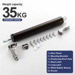 Door Closer Aluminum Alloy Safety Pneumatic Hydraulic Buffer Automatic Door Closer, Adjustable Speed Quiet Door Closer for Wooden Door, Metal Door, Security Door, Weight Up to 35 Kgs (Brown)