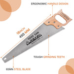 45cm Hand saw for Wood, Plywood Cutting, Heavy Duty SK-4 Steel Handsaw for Pruning, Gardening, High Cutting Efficiency, Hand-Crafted Tool for Carpenter