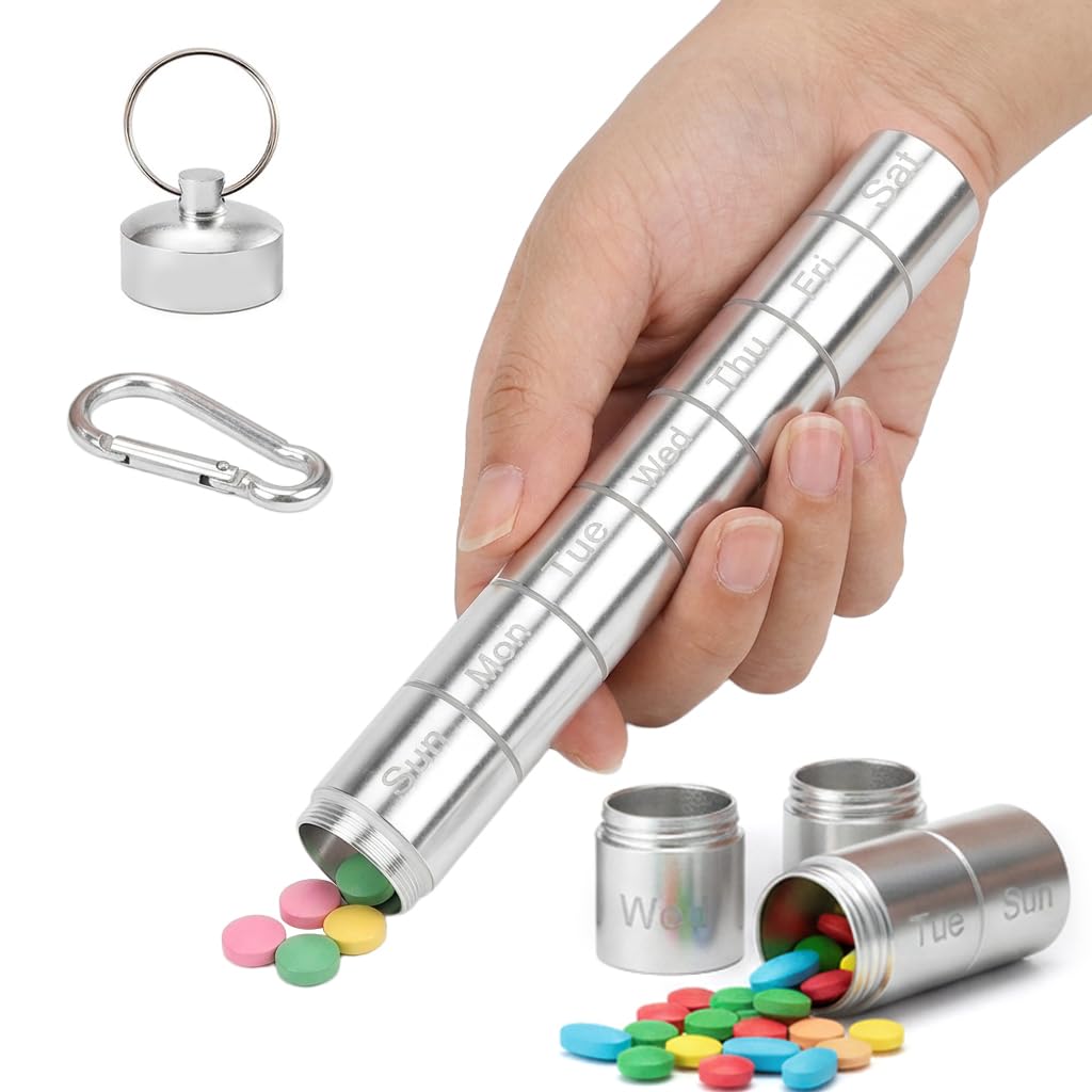 HASTHIP 7-Day Stackable Metal Pill Organizer