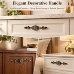 HASTHIP 2-Piece Carved Cabinet Pulls in Oil-Rubbed Bronze, Aluminum Alloy with Mounting Screws