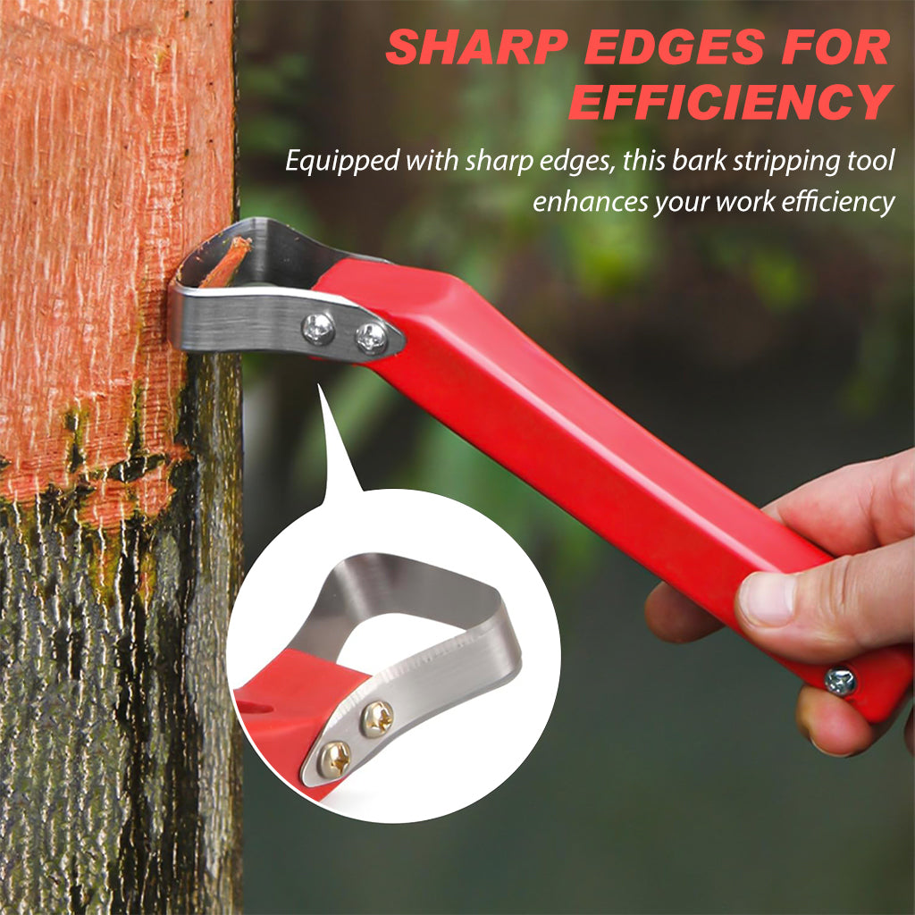 HASTHIP® 2Pcs Tree Draw Debarking Spud Folding Dual End Debarking Tool with Cutter Manganese Steel 3 in 1 Bark Removal Tool
