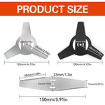 HASTHIP Weeder Blades Replacement 4 Pack for Grass Trimmers and Lawn Mowers | Manganese Steel Three-Point and Flat Blades