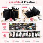 HASTHIP Foldable Accordion Scrapbook Album with Journaling Accessories for DIY Photo Memories