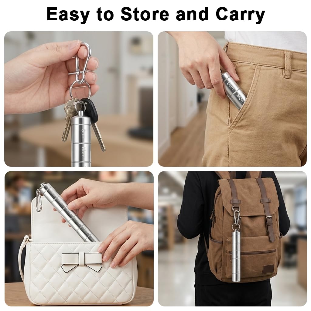 HASTHIP 7-Day Stackable Metal Pill Organizer