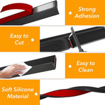 HASTHIP® Shower Threshold Water Dam Barrier3M Adhesive Flexible Silicone Water Stopper Strip for Bathroom and Kitchen Use