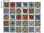 HASTHIP Peel and Stick Tile Decals, 30 Vinyl Stickers, 10 x 10 cm Mediterranean Floral Patterns