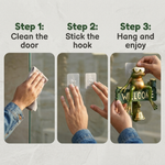 HASTHIP Frog Doorbell Sign with Resin Wall Decor, Metal Bell, Pre-Punched Hole, 15x15x5cm