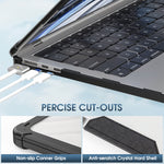 HASTHIP® Laptop Case Cover for MacBook Air 13.6 inch 2022/2024 Sleek Rugged Protective Laptop Case with Riser Feet One-piece Snap-On Case Cover with Ventilation Back, Compatible with M2 A2681/M3 A3113