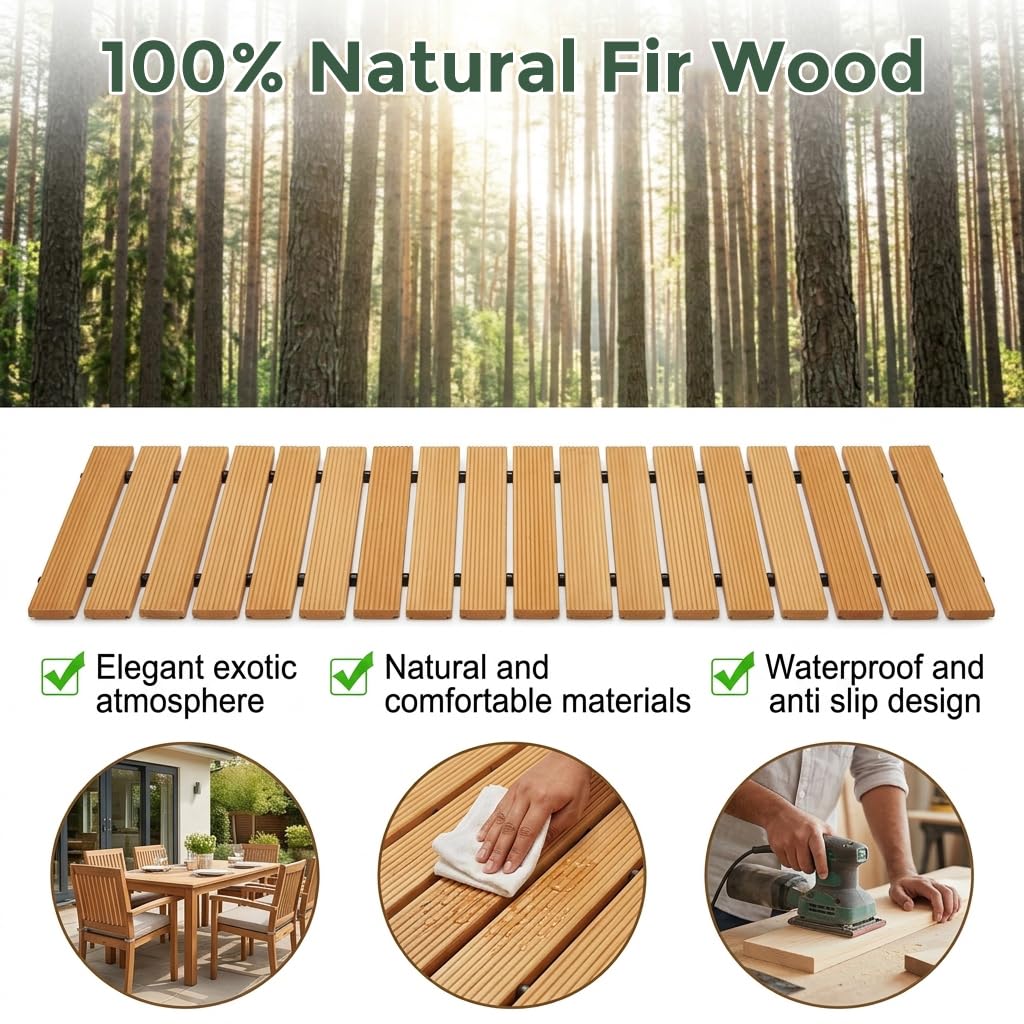 HASTHIP 4FT Roll-Out Wooden Garden Pathway – Orange