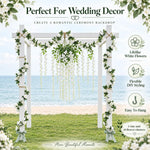 HASTHIP White Artificial Wisteria Garland, 2,5 m with 10 Silk Flower Strands for Wedding Decor