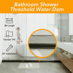 HASTHIP® Shower Threshold Water Dam Barrier3M Adhesive Flexible Silicone Water Stopper Strip for Bathroom and Kitchen Use