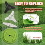 HASTHIP Weeder Blades Replacement 4 Pack for Grass Trimmers and Lawn Mowers | Manganese Steel Three-Point and Flat Blades