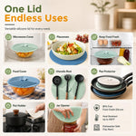 HASTHIP Silicone Lids for Bowls, Three Sizes, Microwave Splatter Covers and Heat-Resistant Mats