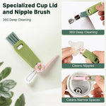 HASTHIP 4 Pack Bottle Brush Set with Long Handle, Straw and Lid Brushes for Drinkware