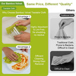 HASTHIP Microfiber Tear-Off Cleaning Cloth Roll, 20 Reusable Green Striped Wipes, 25 x 25 cm